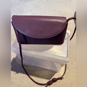 Anthropologie Maroon Clutch with adjustable strap
